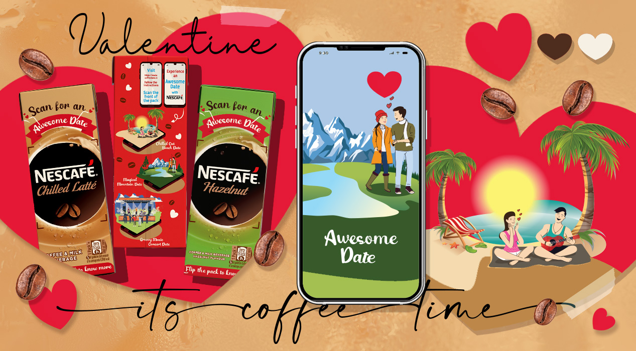 Laptop showing Nescafé digital campaign
