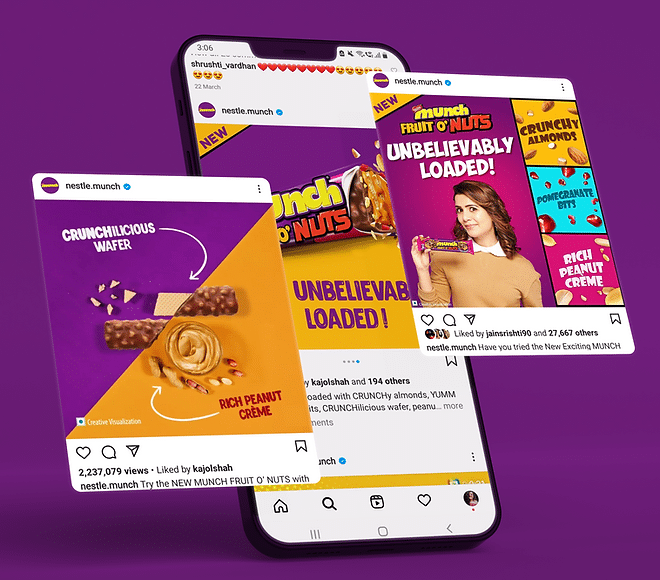 Laptop showing Munch digital campaign