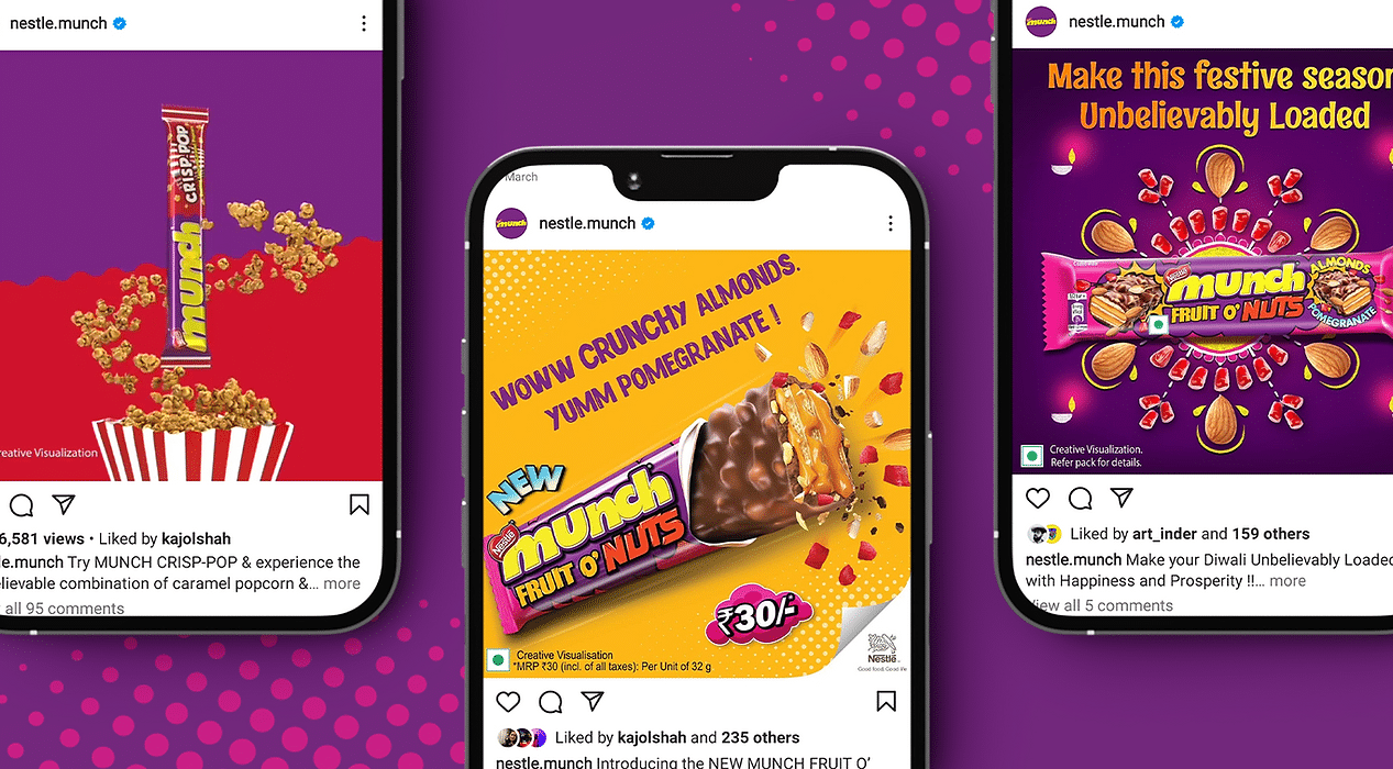 Instagram post mockups for Munch India