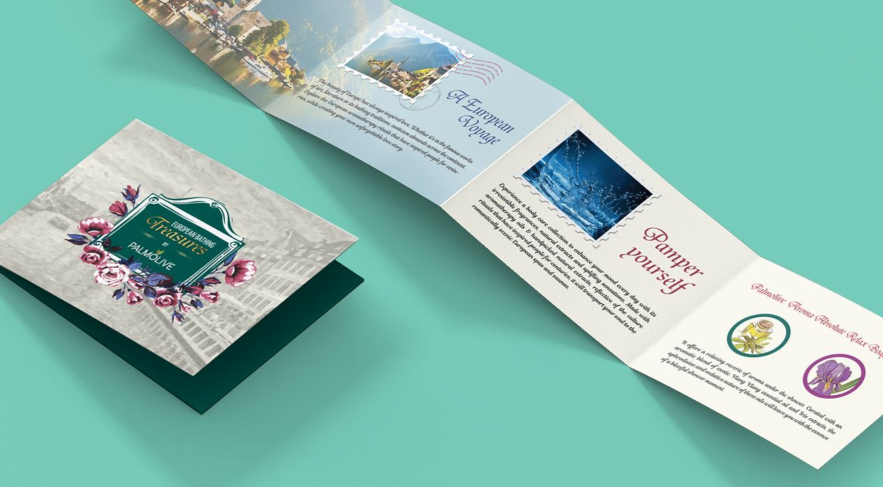 Laptop showing Palmolive European Treasures packaging